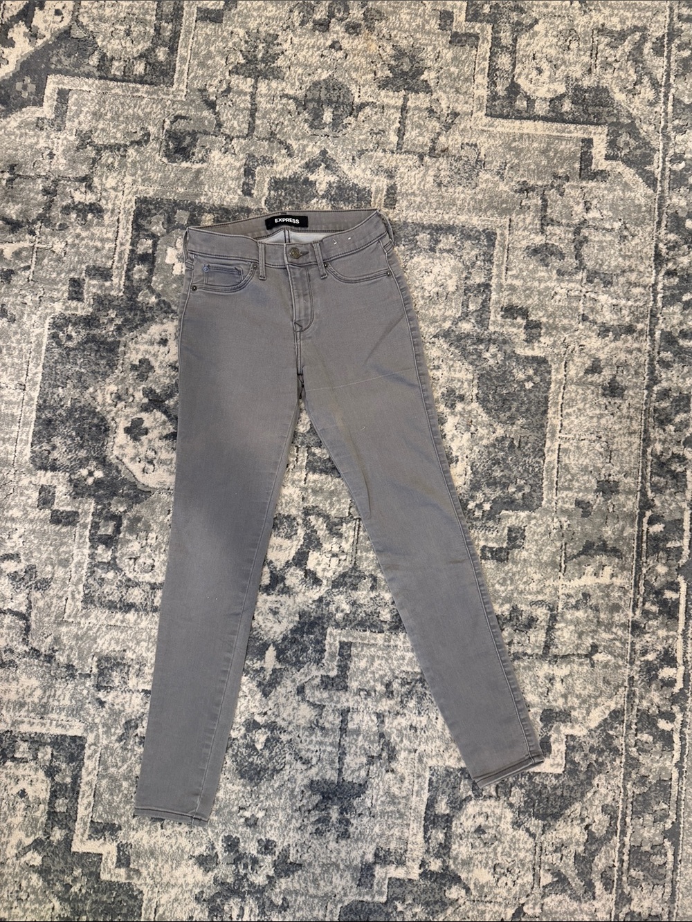 Express Slim High-Rise Skinny Jeans in Gray